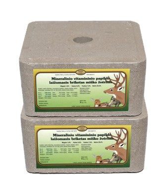 Mineral vitamin supplement briquette for forest animals