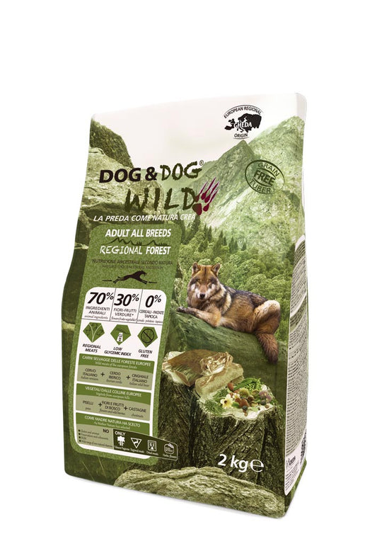 GHEDA DOG&DOG WILD REGIONAL FOREST, visavertis super premium pašaras su žvėriena suaugusiems šunims, 12 kg