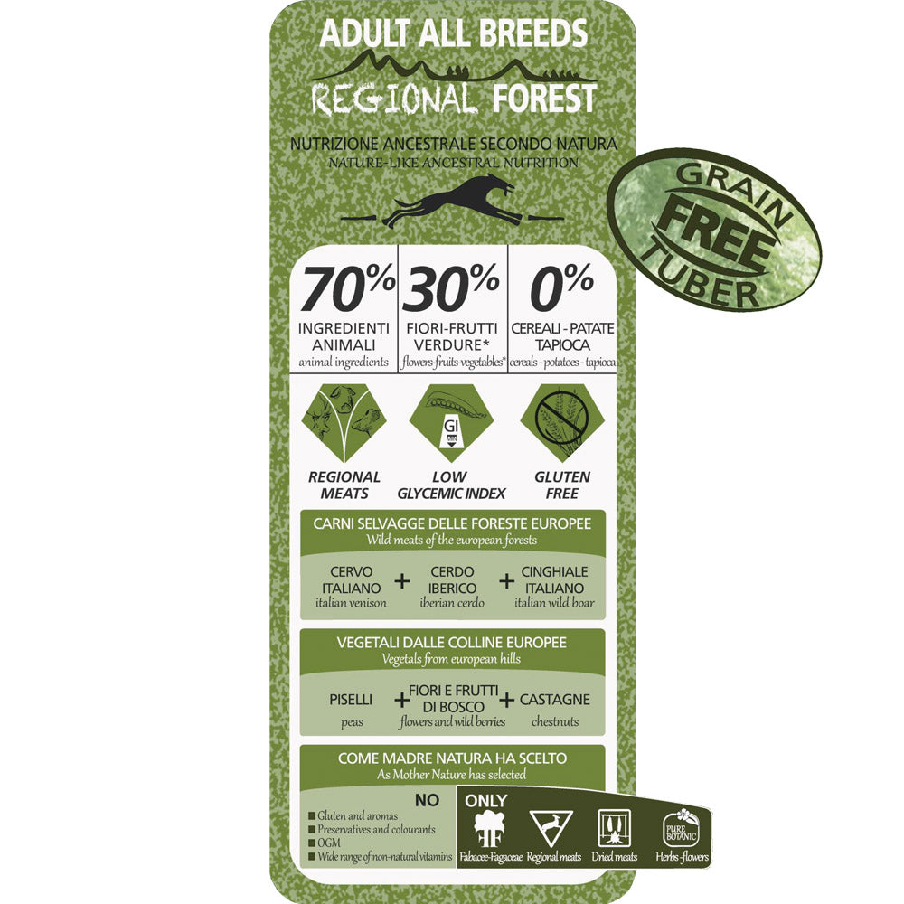 GHEDA DOG&DOG WILD REGIONAL FOREST, complete superpremium feed with game for adult dogs, 12 kg