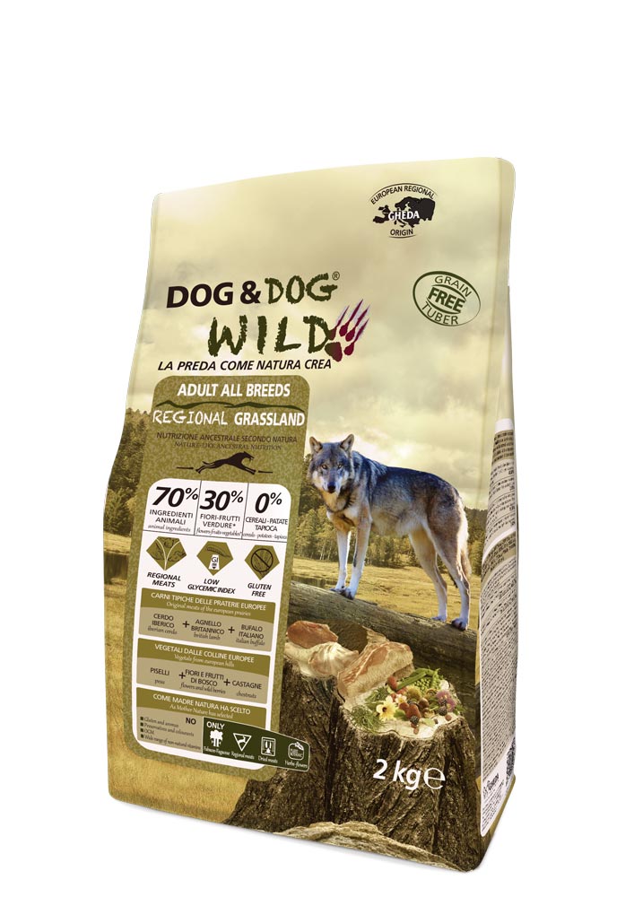 DOG&DOG WILD REGIONAL GRASSLAND, visavertis superpremium pašaras suaugusiems visų veislių šunims