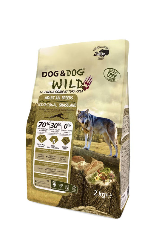 GHEDA DOG&DOG WILD REGIONAL GRASSLAND, visavertis super premium pašaras su Iberijos kiauliena suaugusiems šunims, 12 kg