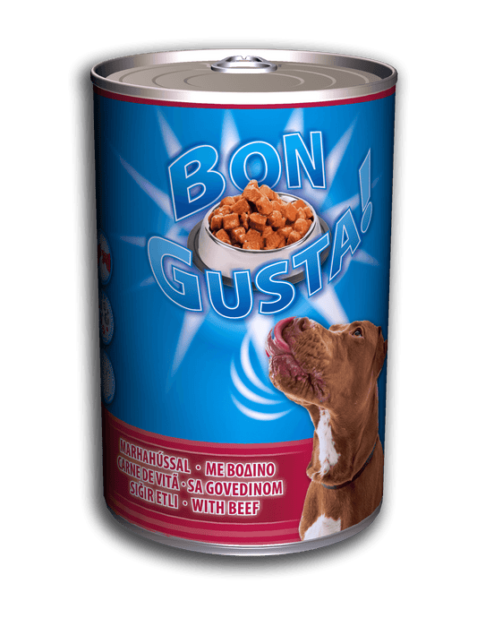 BON GUSTA WITH BEEF, konservai su jautiena šunims, 1,24 kg