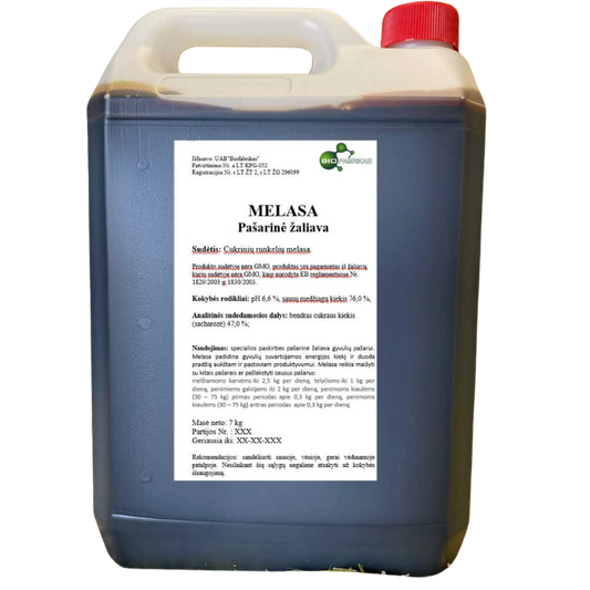 MELASA, pašarinė žaliava, 7 - 25 kg