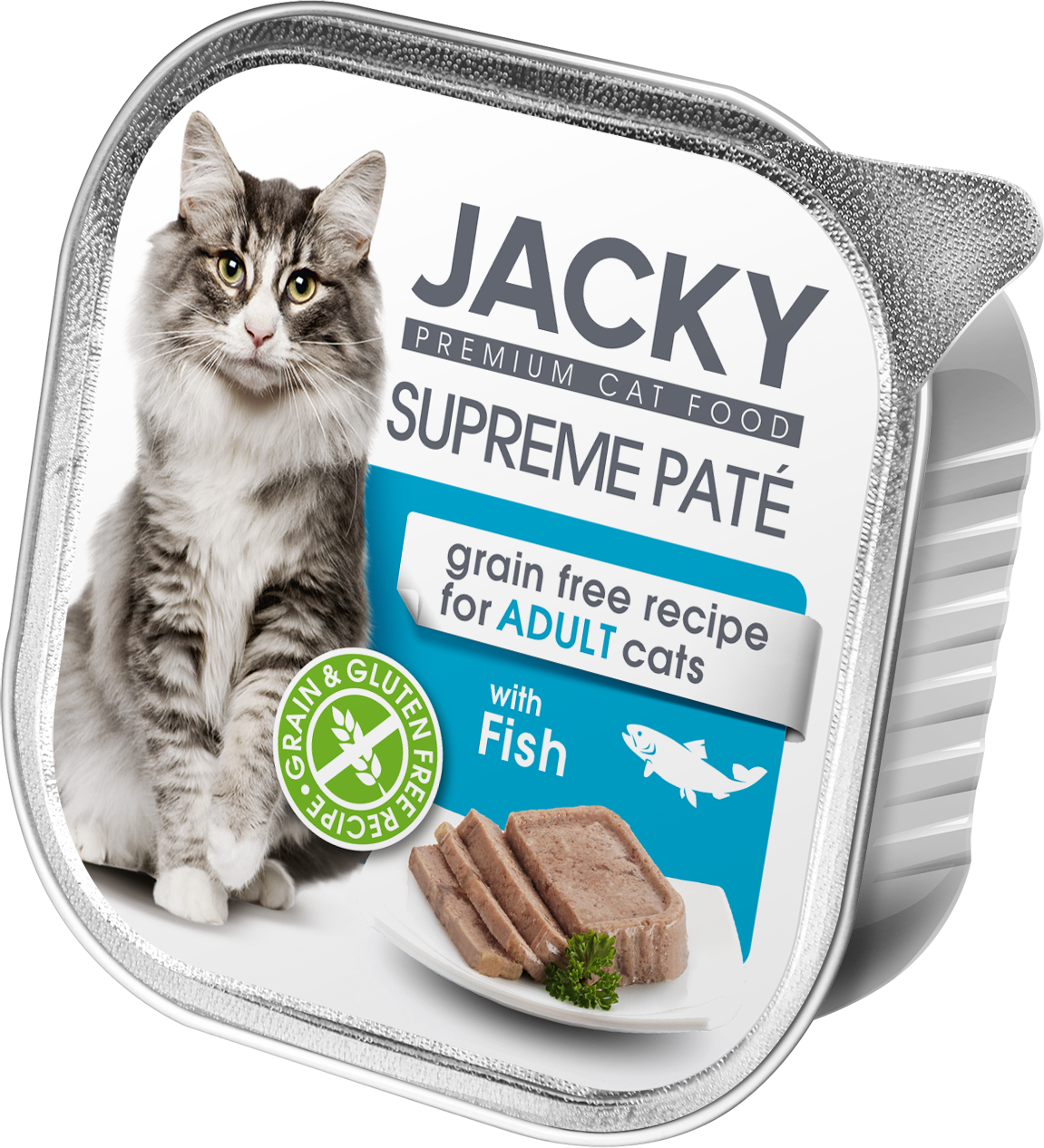 JACKY SUPREME PATÉ WITH FISH, žuvies paštetas katėms