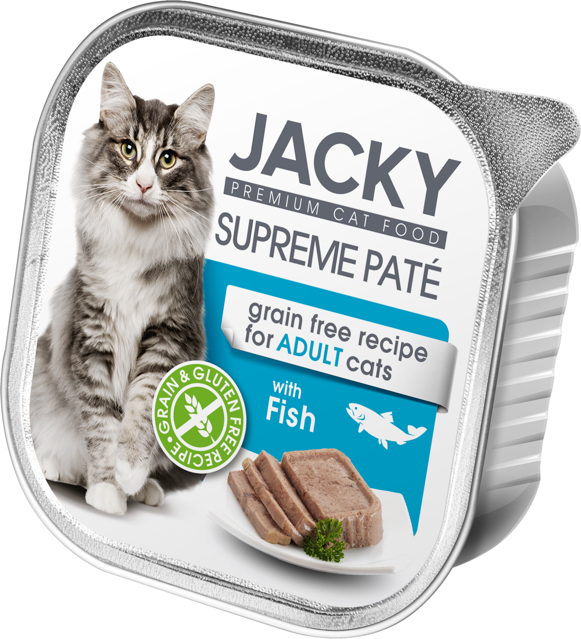 JACKY SUPREME PATÉ WITH FISH, žuvies paštetas katėms, 100 g