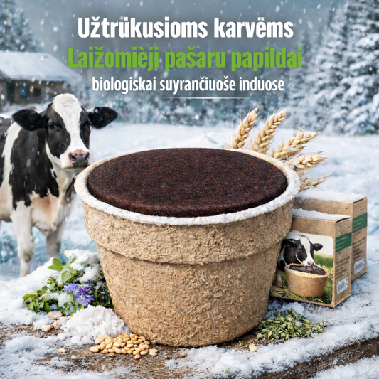 LAIŽOMASIS PAŠARO PAPILDAS užtrūkusioms karvėms, biologiškai suyrančiuose induose, 85 kg