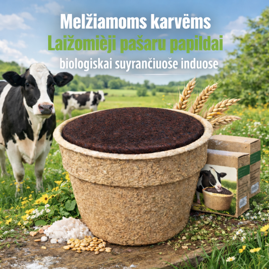 LAIŽOMASIS PAŠARO PAPILDAS melžiamoms karvėms, biologiškai suyrančiuose induose, 85 kg