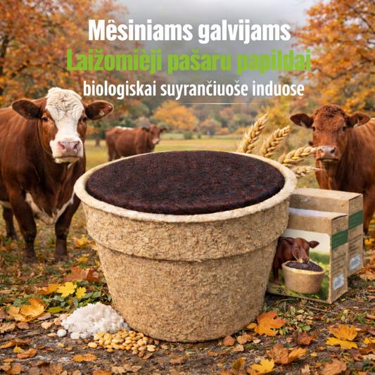 LAIŽOMASIS PAŠARO PAPILDAS mėsiniams galvijams, biologiškai suyrančiuose induose, 85 kg