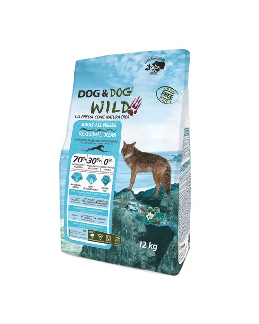 GHEDA DOG&DOG WILD REGIONAL OCEAN, visavertis super premium pašaras su žuvimi suaugusiems šunims, 12 kg