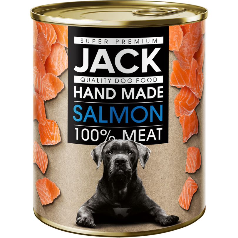 JACK CANNED DOG FOOD SALMON, canned salmon for dogs, 800 g