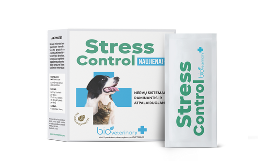 BIOVETERINARY STRESS CONTROL, pašaro papildas nervų sistemai, stresui mažinti šunims ir katėms